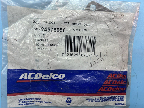Engine Water Pump Gasket ACDelco 24576956 - Picture 2 of 2