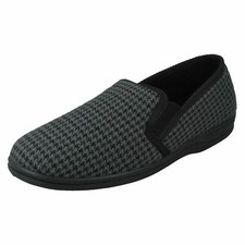 MENS SPOT ON WINTER SLIP ON INDOOR LOUNGE FULL SLIPPERS ANDREW