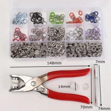 9.5mm 150 Sets 10 Colors Prong Ring Press Studs Snap Fasteners Dummy Clip Pliers