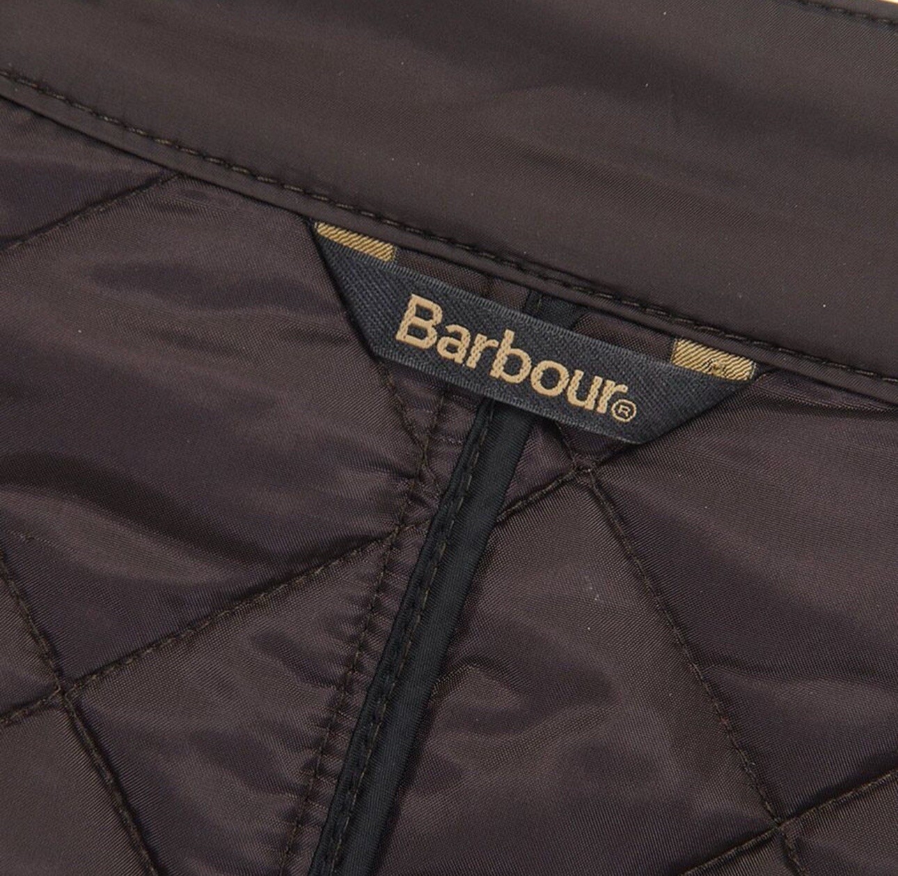 BARBOUR International Coolant Chocolate Brown Quilt Biker Jacket MEDIUM RARE image 8
