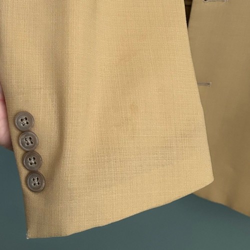 Claiborne Vintage 100% Worsted Wool Suit Jacket 4 Button Gold Bronze Size 44R - Picture 4 of 9