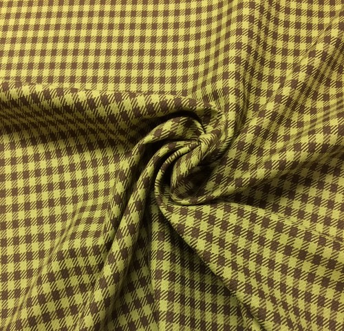 FABRICUT HAWK AVOCADO GREEN BROWN CHECK STRIPES COTTON PLAID FABRIC BY YARD 54"W - Picture 4 of 5