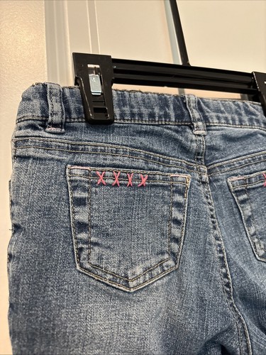 Vintage Tommy Hilfiger Y2K Embroidered Sequin Adj Waist Band Jeans Size 4t Girls - Picture 11 of 17