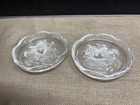 Val St Lambert Crystal Coasters With An Etched Frosted Fruit Pattern Signed — photo 1