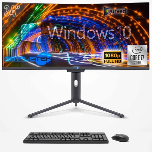 PC All IN One Core i7 12th 34 " WIN10 16GB 480GB Curved FHD Gaming Grafikkarte