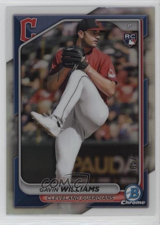 2024 Bowman Chrome Refractor /499 Gavin Williams #77 6u5