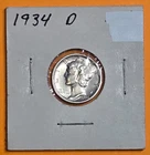 1934-D 10c Mercury Dime 90% Silver United States Coin Denver Split Bands