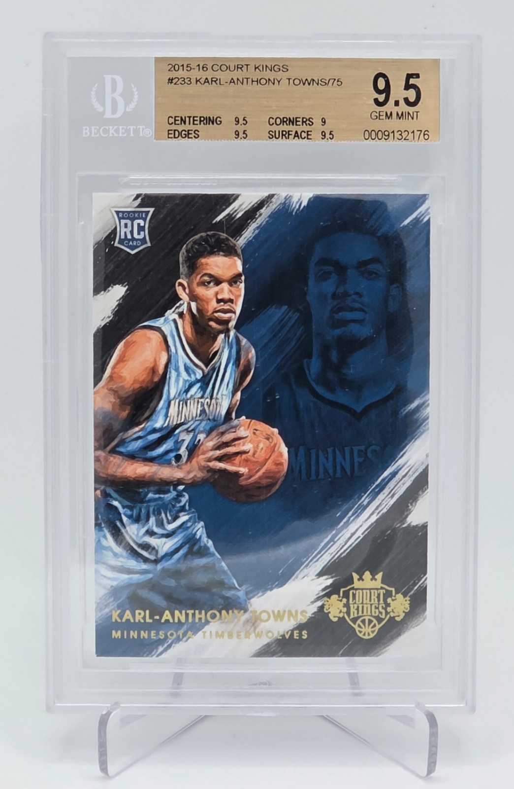 2015-16 Court Kings Karl Anthony Towns RC #233 Case Hit SSP /75