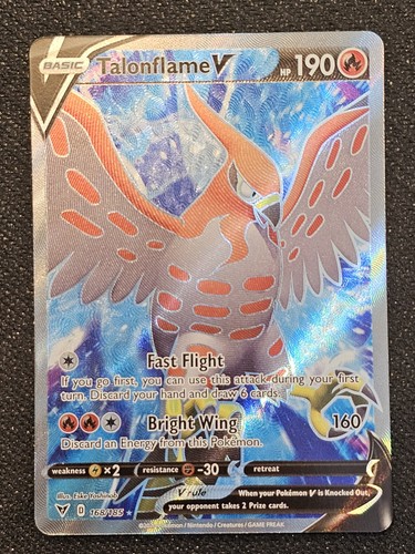 Pokemon TCG SWSH04: Vivid Voltage #168/185 Talonflame V (Full Art) - NM