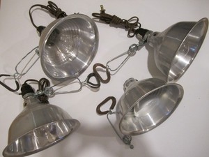 Clamp on Lights rated at 300 watts or less 3 complete and 3 used 200-watt bulbs