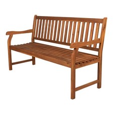 JONATHAN Y BNH101 Laurel Slat Back Acacia Wood Outdoor Garden Patio Bench