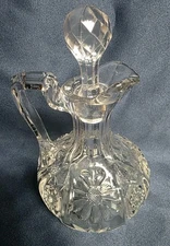 Vintage American Brilliant Cut Glass Cruet With Stopper