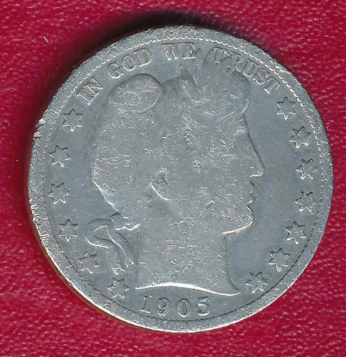 1905-O BARBER SILVER HALF DOLLAR **NICE CIRCULATED GOOD** SHIPS FREE!!