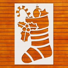Reusable Christmas Stocking Stencil Template for DIY Crafts  Wall Art - Sten  