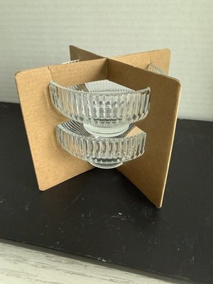 Espresso Affogato Dessert Bowls Barista Collection Ribbed Clear Glass 5.4oz NIB