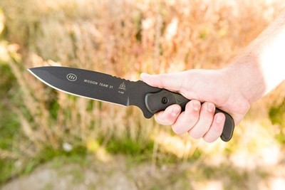 TOPS Knives Mission Team 21 Fixed Blade MT-21 1095 Steel USA Nylon 