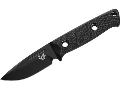 BENCHMADE -Mini Bushcrafter - Fixed Blade -Carbon Fiber -Drop Point - USA - $480