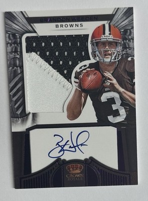 2012 Panini Crown Royale Brandon Weeden Rookie Auto Relic 10/25 #255