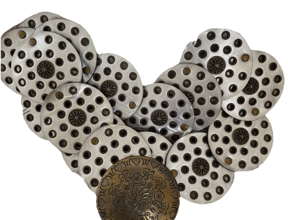 De Colección Discos de Cuero y Latón Concho Western Boho Cinturón Ajustable 40" Y2K 2000s 00s Foto 4 de 4