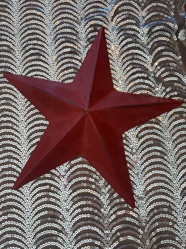 Decorative Red Rustic Metal Star