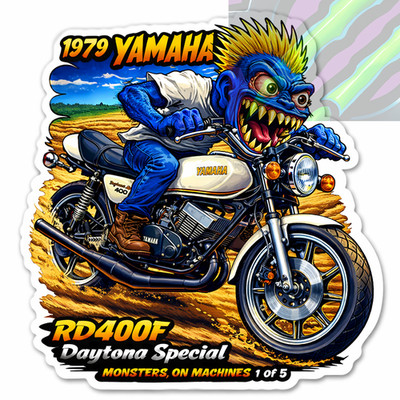 1979 Yamaha RD400F Daytona Special 9x9cm Durable Die-Cut Vinyl Sticker 1 of 5