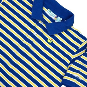 Masters Collection Polo Shirt Kids Size 10/12 Blue Yellow Striped Golf Augusta
