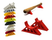MINI BASEBALL BAT STICK FREESTANDING DISPLAY STAND RACK HOLDER HANGER Red NEW