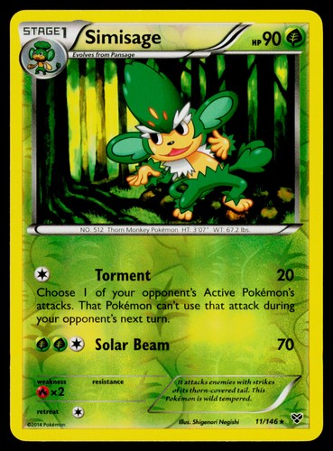 Simisage Reverse Holo #11/146 Rare Pokemon XY Base Set LP