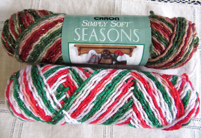 Caron Simply Soft Seasons Glitter & Mistletoe Ombre 2 oz each