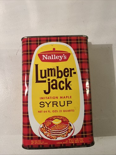 Vintage 1960s Nalley’s Lumberjack Syrup Tin 64 Oz. Empty - Picture 2 of 9