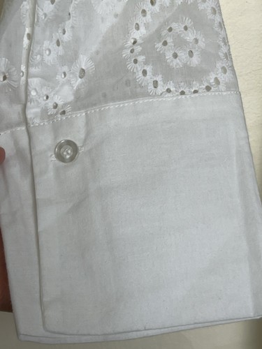 Fashion Nova Pilar Maxi Dress XS Women White Eyelet Long Sleeve Cotton Wedding - Bild 15 von 22