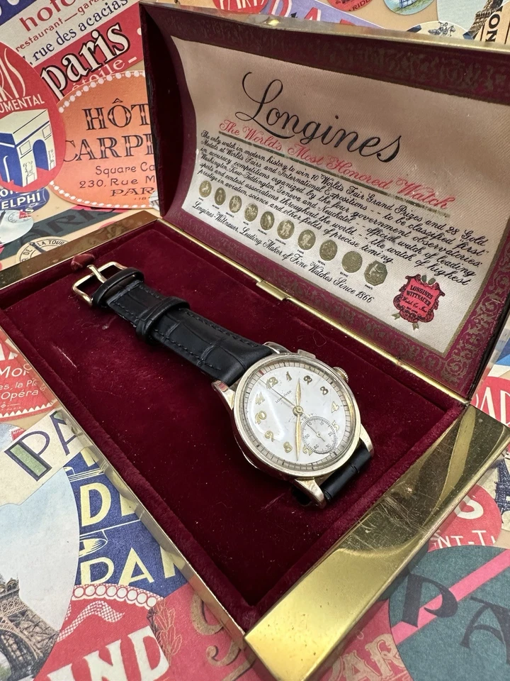 Cronógrafo Longines Flyback de un solo botón relleno de oro 10k Foto 2 de 4