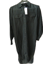 Lauren Ralph Lauren Women's Black Linen LS Shirt Dress Midi LBD Sz 0 New S $165