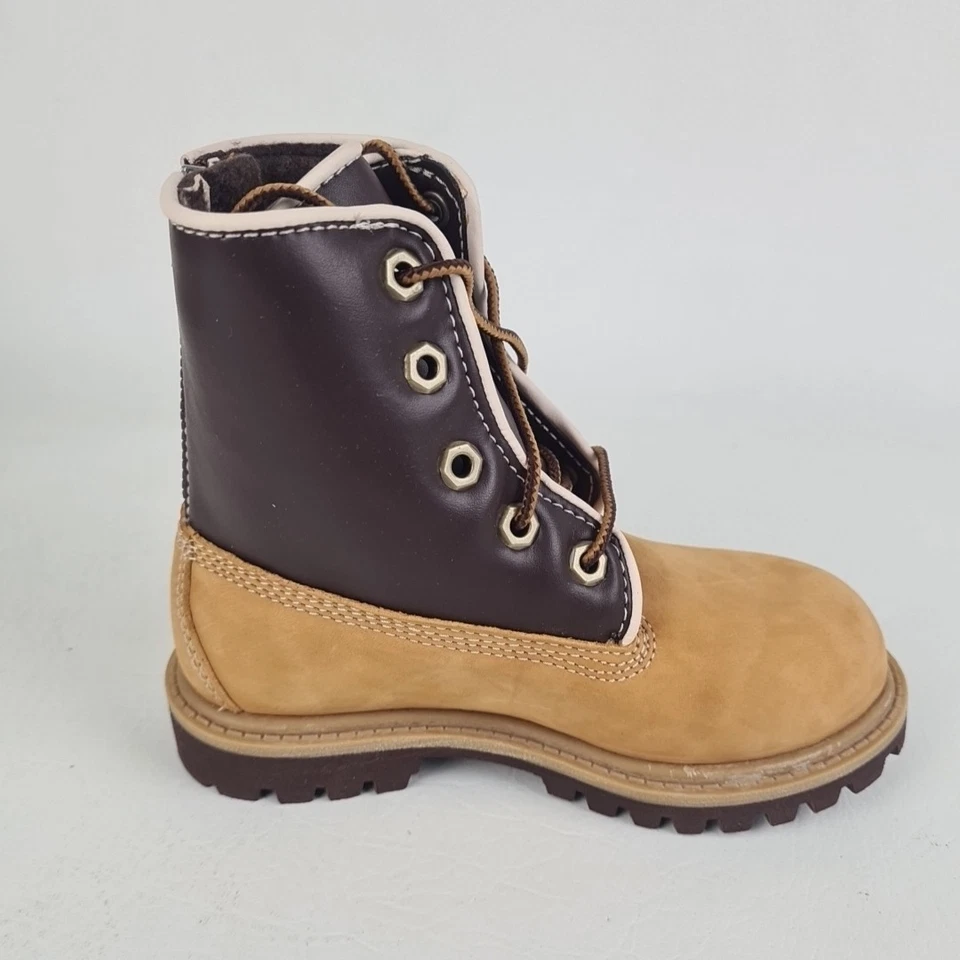 🚨 Timberland Letterman SPD NIÑO PEQUEÑO Botas 29878 Impermeable Trigo Cuero Talla 10 Foto 3 de 4