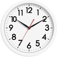 Wanduhr GeräUschlos Analog 25,4 Cm Batteriebetrieben Dekorativ Weiß