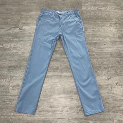 Mugsy Jeans Anchors Men's 33x32 Chino Stretch Pants Straight Leg Light Blue