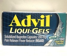 Advil Liquid Gels Pain Reliever , 200mg, 160 Liquid Filled Capsules Exp:01/26