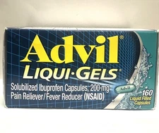 Advil Liquid Gels Pain Reliever , 200mg, 160 Liquid Filled Capsules Exp:01/26
