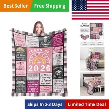 Graduation Gifts 2026 Blanket 60"x50", Class of 2026 High School College Mast...