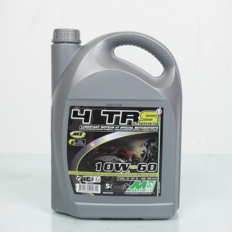Huile 10W60 Minerva Oil synthèse pour moteurs de moto 4T de prestige