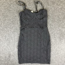 Divided SMALL Black Lace Corset Mini Dress Sleeveless Spaghetti Strap Bodycon