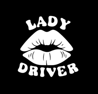 Lady Driver Decal, Self Adhesive, Truck/car decal, Easy Apply