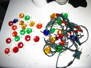 Vtg M&M MM Christmas Happy Lights String Light w Covers 1990s