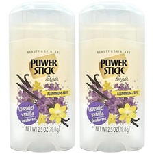 Power Stick For Her Lavender Vanilla Aluminum-Free Deodorant, 2.5oz Pack of 2 