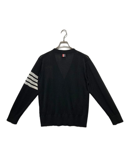 Thom Browne Wool Classic 4-Bar V-Neck Cardigan Size: 2 Black MKC002A-Y1014 Men - Picture 2 of 5