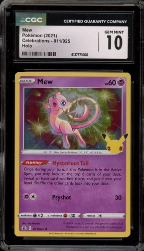 Pokemon Mew Celebrations Holo Rare #011 CGC 10 Gem Mint