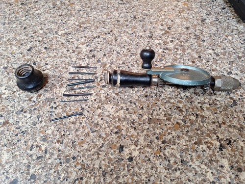 VINTAGE 80's Craftsman DD9-4231 Hand Drill w/8 bits-Eggbeater Style-Made in USA - Picture 11 of 24