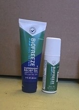 Biofreeze Menthol Overnight Pain Relieving Gel And Roll-On EXP-10/25 And 02/28