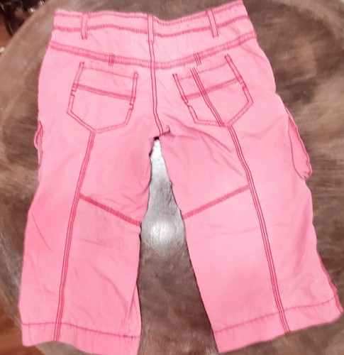 ✨️Y2K Two 2 Pair Cargo Capri Pants Mossimo Junior Sz. 7 & 9 Khaki Coral/Pink - Picture 7 of 24