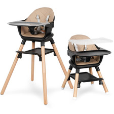 6 in 1 Baby High Chair, Convertible Wooden High Chairs/Booster Seat for Babies a